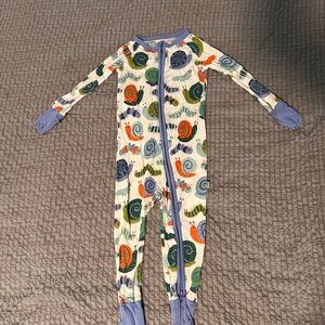 Little Sleepies Snail Print Footie Pajamas